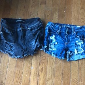 Wm Jean Shorts Sz 0 - set of two Am Eagle/Express
